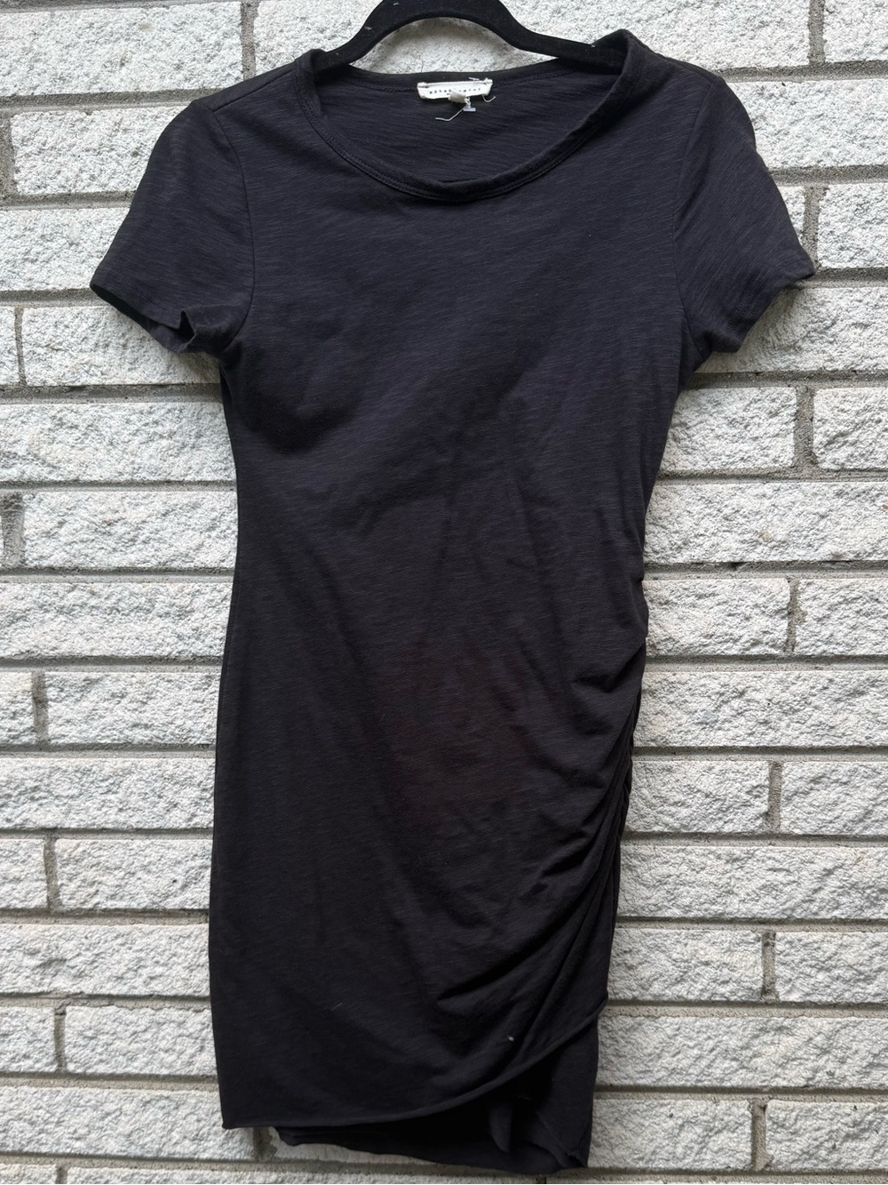 Women’s Black Short Sleeve Ruched Side Dress
